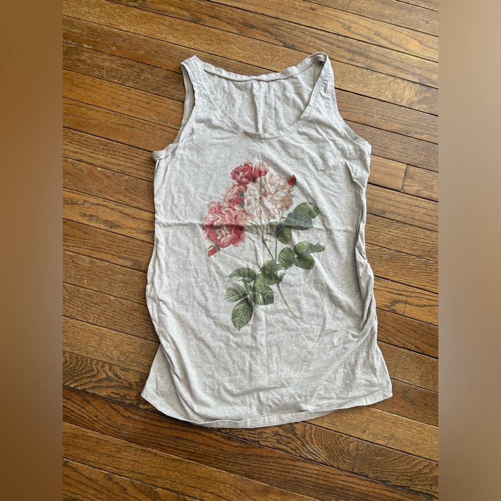 MOTHERHOOD MATERNITY: floral graphic print tank